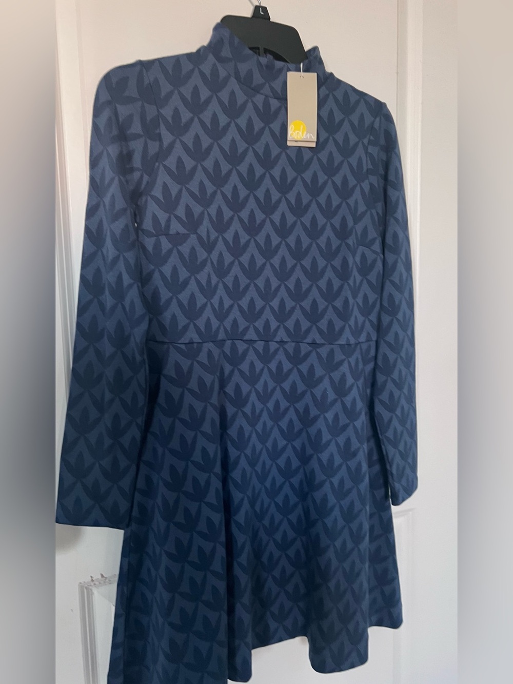 NWT Boden Blue Floral Fit & Flare Dress Large